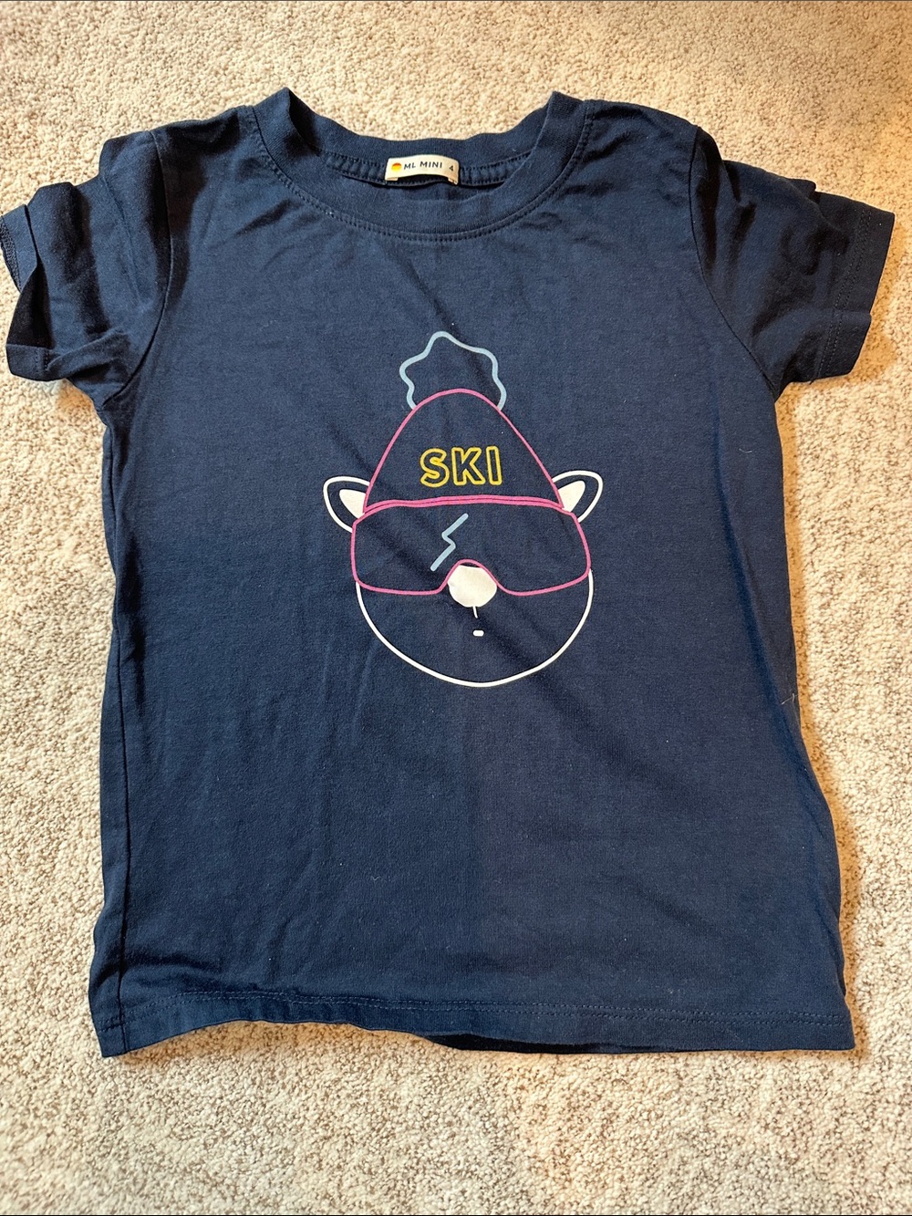 Marine Layer Mini Navy 'Ski' Graphic Tee, 4